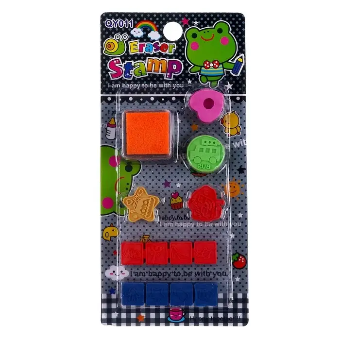 Печать цветная «Рисунки», набор 12 шт., штемпельная подушка, МИКС