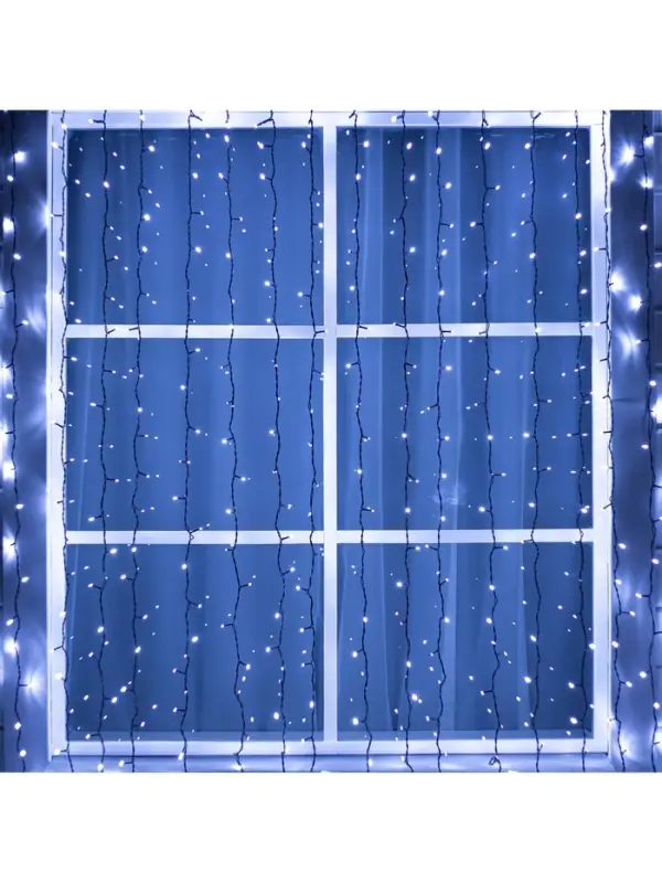 Гирлянда &laquo;Занавес&raquo; 2&times;3 м, IP44, УМС, тёмная нить, 760 LED, свечение белое, 220 В