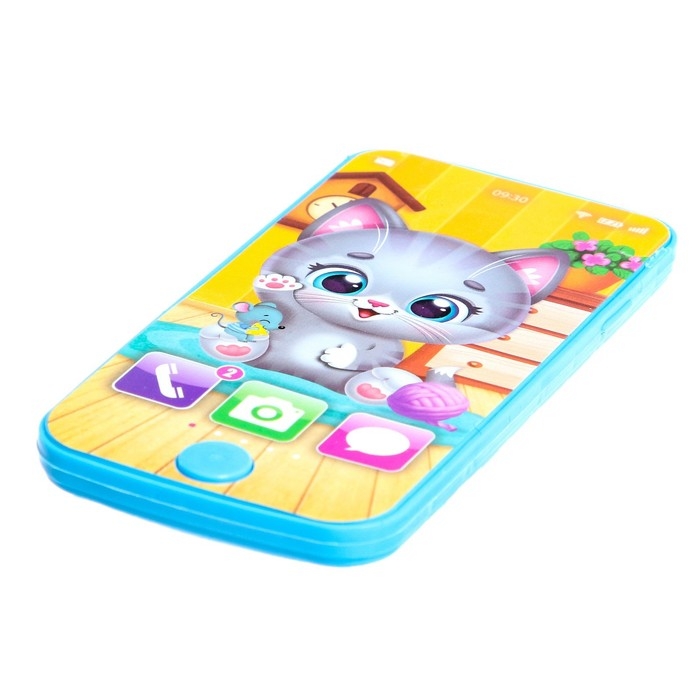 Телефон музыкальный &laquo;Мой котёнок&raquo;, звук, цвет голубой