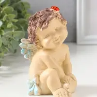 Фигурка полистоун &laquo;Ангелочек с божьей коровкой&raquo;, цветной, 9&times;7&times;15 см