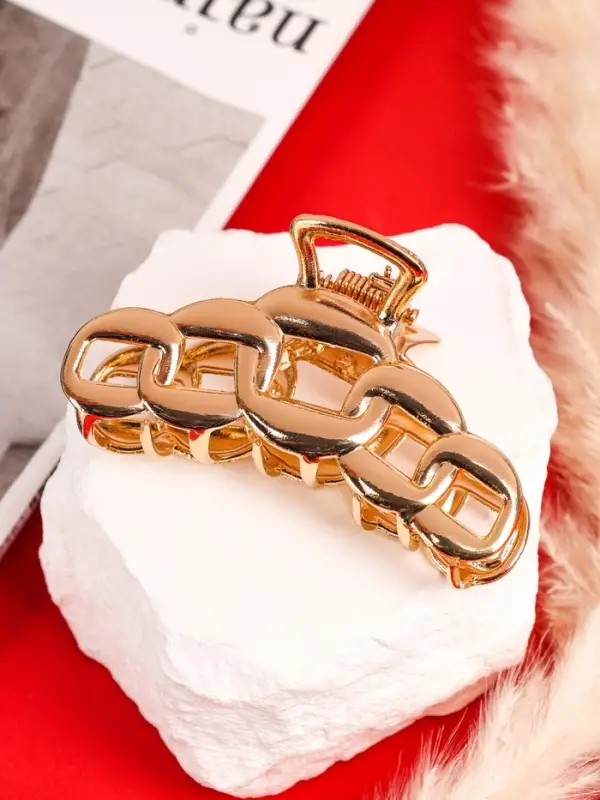 Крабик для волос &laquo;Кара&raquo;, звенья, 7 см, золотистый