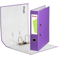 Папка-регистратор Комус Экономи 75мм фиолетовая, ПБП1, карм.кор., мет.уг