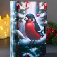 Книга-шкатулка новогодняя №2 "Снегирь на елке ". 19х13х5 см
