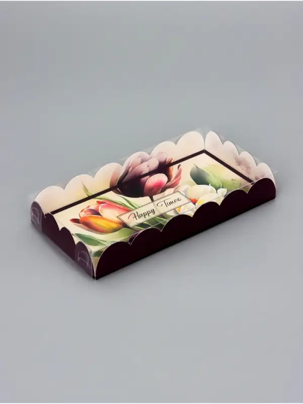 Коробка для печенья, «Тюльпаны», 10.5×20×3 см Коробка для печенья, «Тюльпаны», 10.5×20×3 см