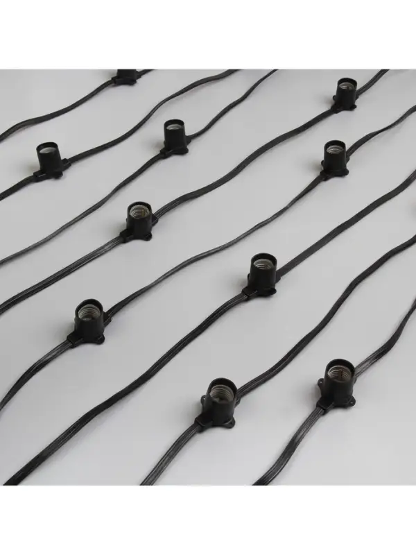 Гирлянда &laquo;Белт-лайт&raquo; 50 м, IP65, 2W, тёмная каучуковая нить, шаг 20 см, Е27 (без ламп), 220 В