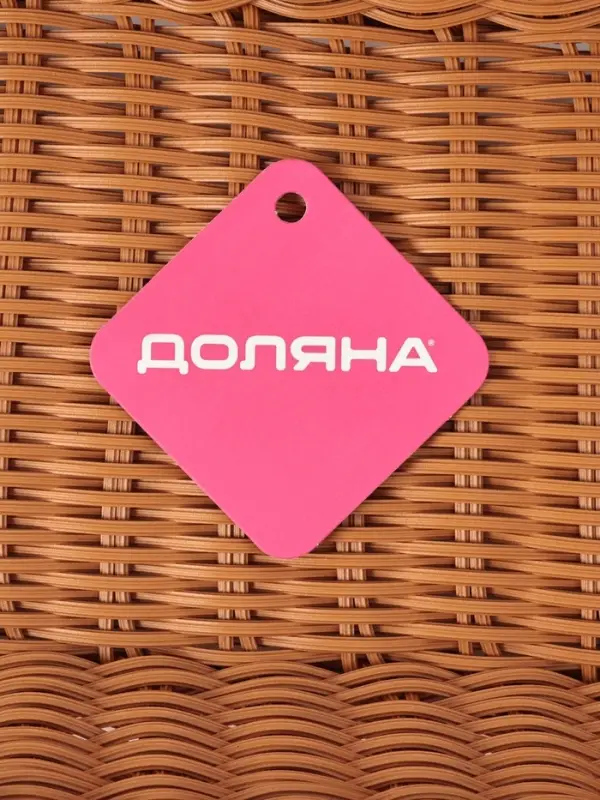 Корзина для продуктов Доляна, 30&times;19.5&times;6 см, плетёная, пластик, коричневая