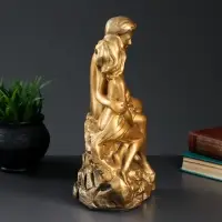 Фигура гипс &laquo;Влюбленные на камне&raquo;, под золото, 12&times;20&times;30 см