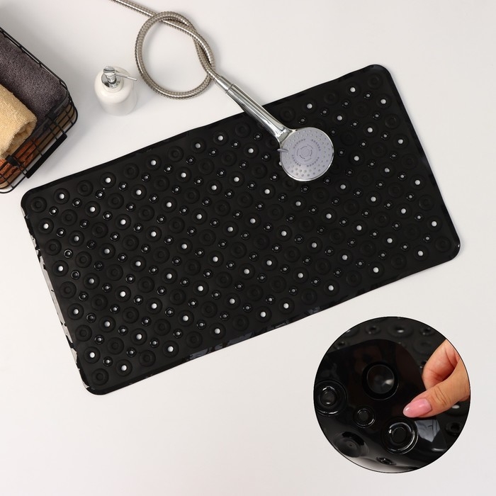 Коврик противоскользящий в ванну на присосках Доляна «Массажный», 37×67 см, цвет МИКС Коврик противоскользящий в ванну на присосках Доляна «Массажный», 37×67 см, цвет МИКС