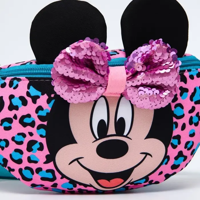 Сумка поясная детская для девочки, с ушками, 25&times;6&times;13 см, Минни Маус