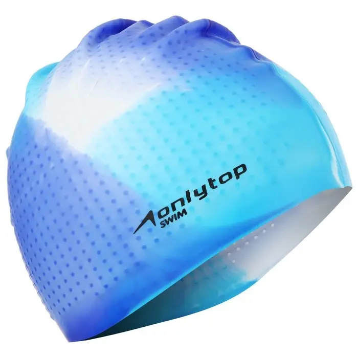 Шапочка для плавания взрослая ONLYTOP, силиконовая, обхват 54-60 см, МИКС