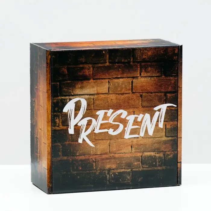 Коробка самосборная, без окна, Коробка самосборная, без окна, "Презент", 19 х 19 х 9 см