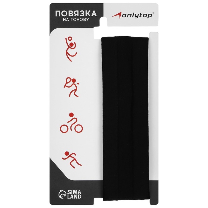 Повязка на голову ONLYTOP, цвет чёрный Повязка на голову ONLYTOP, цвет чёрный