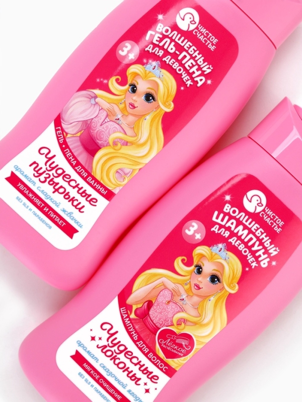 Набор детский  Набор детский "Нашей принцессе", гель-пена 250 мл, шампунь 250 мл, мочалка 25 гр