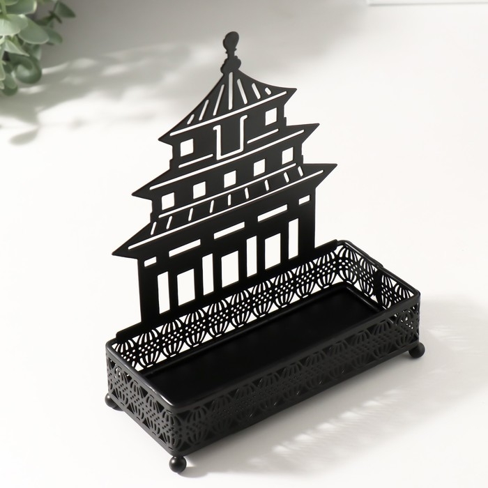 Подставка интерьерная металл "Дворец" чёрный 6,3х14,5х18,5 см