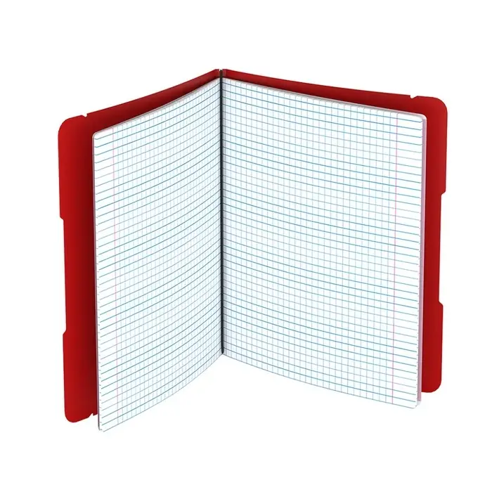 Тетрадь на спирали ErichKrause. FolderBook А5+, 48 листов, в клетку, съёмная пластиковая обложка, на резинке, красная