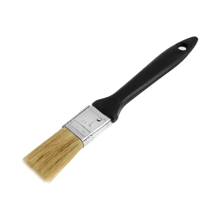 Кисть плоская ЛОМ, натуральная щетина, пластиковая рукоятка, 1 Кисть плоская ЛОМ, натуральная щетина, пластиковая рукоятка, 1", 25 мм