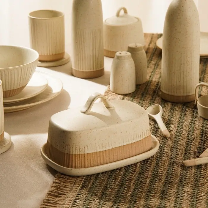 Маслёнка SL Home &laquo;Виенто&raquo;, 18.5&times;13&times;10.5 см, керамика, бежевая