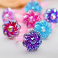 Кольцо Выбражулька &laquo;Цветочки&raquo;, блеск, безразмерное, фасовка 100 шт., МИКС