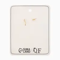 Серьги "Капля",  цвет голубой в золоте