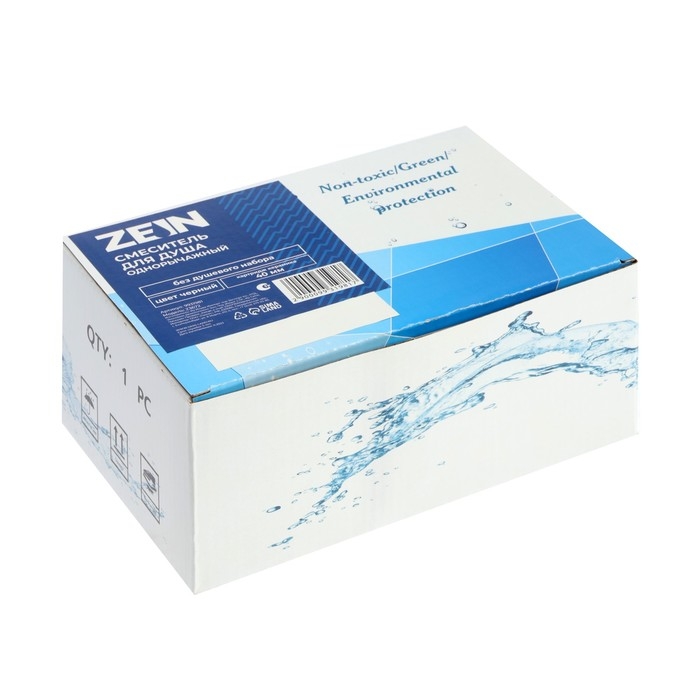 Смеситель для душа ZEIN Z3672, однорычажный, без душевого набора, ABS-пластик, черный Смеситель для душа ZEIN Z3672, однорычажный, без душевого набора, ABS-пластик, черный