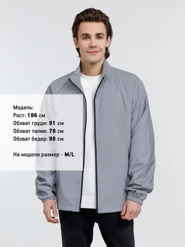 Ветровка Manifest 2.0 из светоотражающей ткани, серая, размер XS/S Ветровка Manifest 2.0 из светоотражающей ткани, серая, размер XS/S