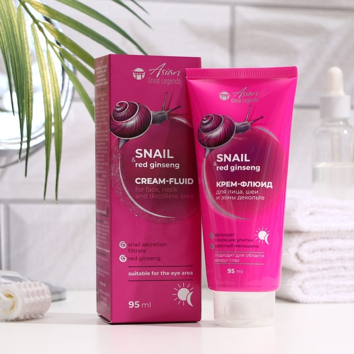 Крем-флюид для лица, шеи и зоны декольте Family Cosmetics с женьшенем, 95 мл Крем-флюид для лица, шеи и зоны декольте Family Cosmetics с женьшенем, 95 мл