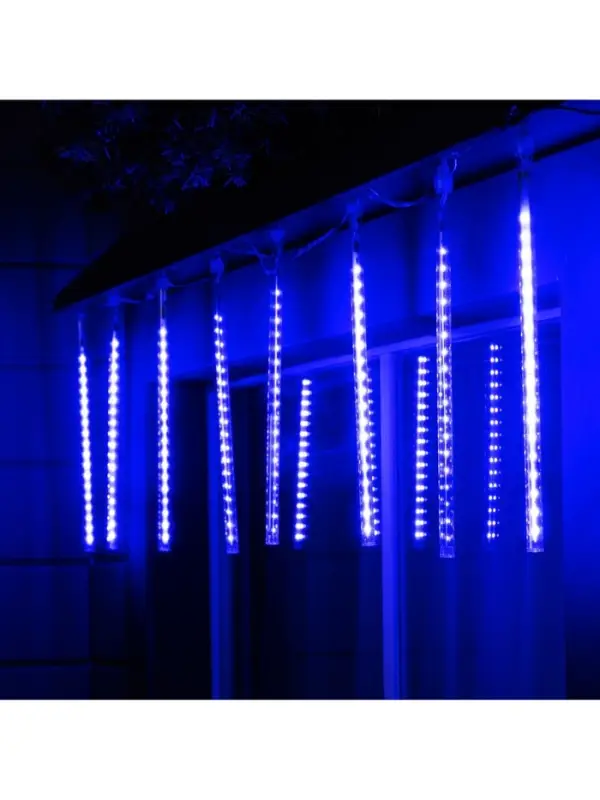 Гирлянда &laquo;Сосульки&raquo; 2.5&times;0.3 м, IP65, прозрачная нить, 192 LED, свечение синее с эффектом стекания, 12 В