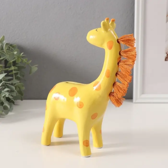 Копилка для денег &laquo;Жирафик с пушистой гривой&raquo;, керамика, 5.7&times;13.8&times;20.5 см