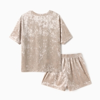 Комплект женский (футболка и шорты) KAFTAN Velvet р. 40-42, бежевый