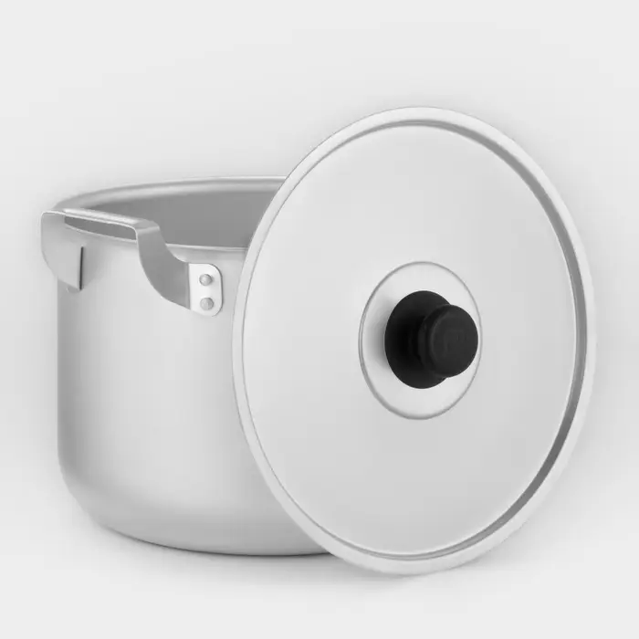 Кастрюля, 8 л, металлическая крышка, алюминий, серебристая