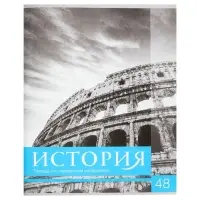 Тетрадь предметная 48 листов в клетку Calligrata, «Чёрное-белое. История», обложка мелованная бумага, серые листы