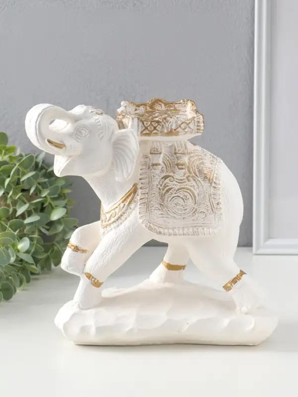 Копилка для денег &laquo;Слон счастья&raquo;, белый, 25&times;12&times;25 см