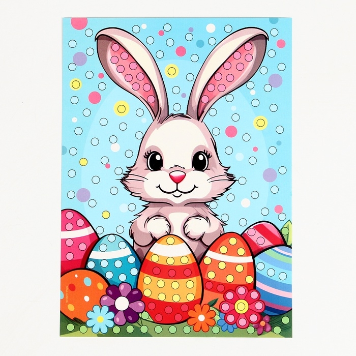 Аппликация жемчужными полубусинами &laquo;Пасха: зайка&raquo;