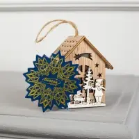 Ёлочная игрушка &laquo;Домик с детьми&raquo;, 8&times;4&times;4 см, от батареек, свечение тёплое белое