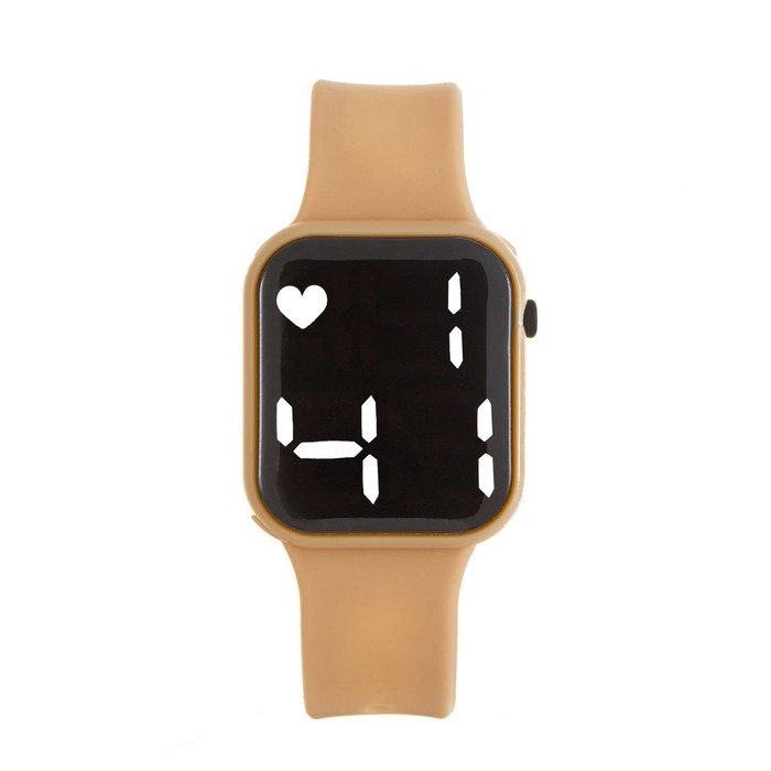 Часы наручные электронные, ремешок силикон, белые Часы наручные электронные, ремешок силикон, белые