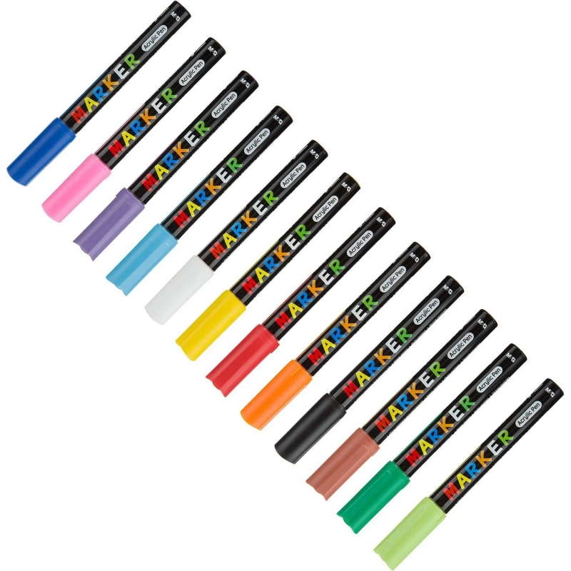 Набор акриловых маркеров M&G, круглый наконечник,2 мм,&nbsp; 12 цветов в наборе