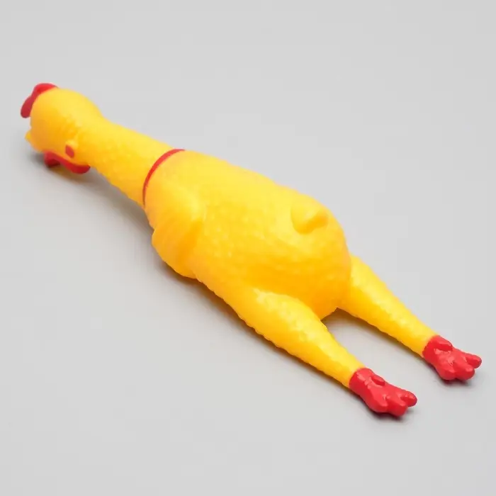 Игрушка для собак &laquo;Задумчивая курица&raquo;, 28 см, пищащая, винил, жёлтая
