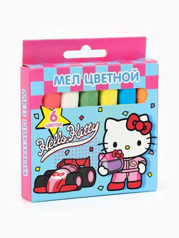 Мел цветной Hello Kitty&friends, 6 шт., в картонной упаковке с европодвесом