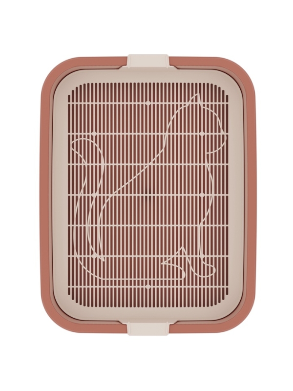 Туалет "Мур-мяу" для кошек с сеткой 33,2 х 25,6 х 7,2 см, коралловая