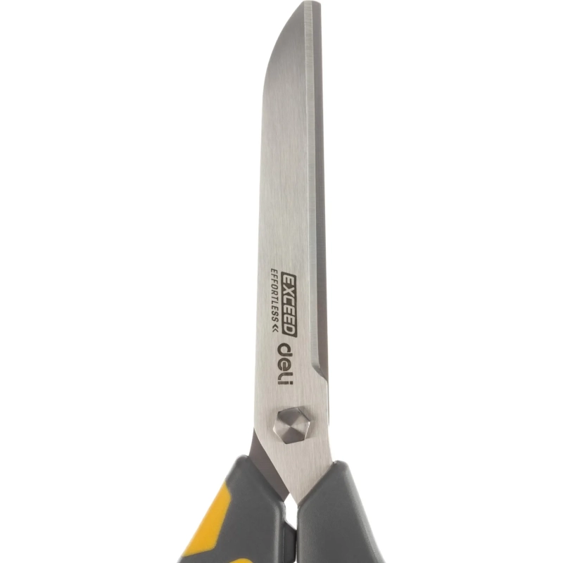 Ножницы Deli E77762 Yellow 210мм,прорезин.ручки желт-сер,лезвия сталь,блист