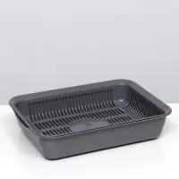 Туалет для кошек, 35.5&times;26&times;7 с, с сеткой, пластик, серый