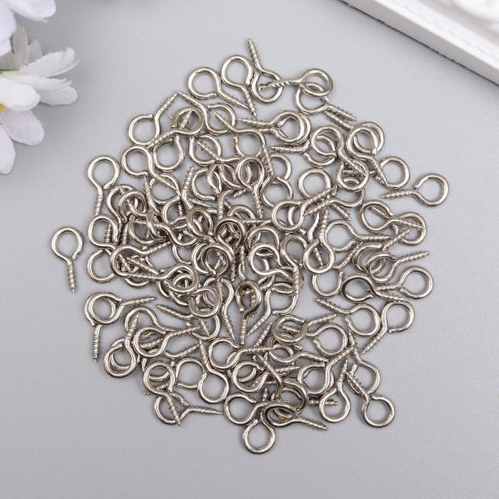 Винт-глазок для крепления картин, фоторам серебро (набор 100 шт) 1,4х0,7 см Винт-глазок для крепления картин, фоторам серебро (набор 100 шт) 1,4х0,7 см