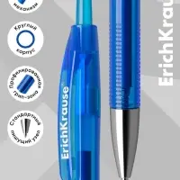 Ручка гелевая ErichKrause. R=301 Original Gel Matic, автоматическая, синий стержень, узел 0.5 мм