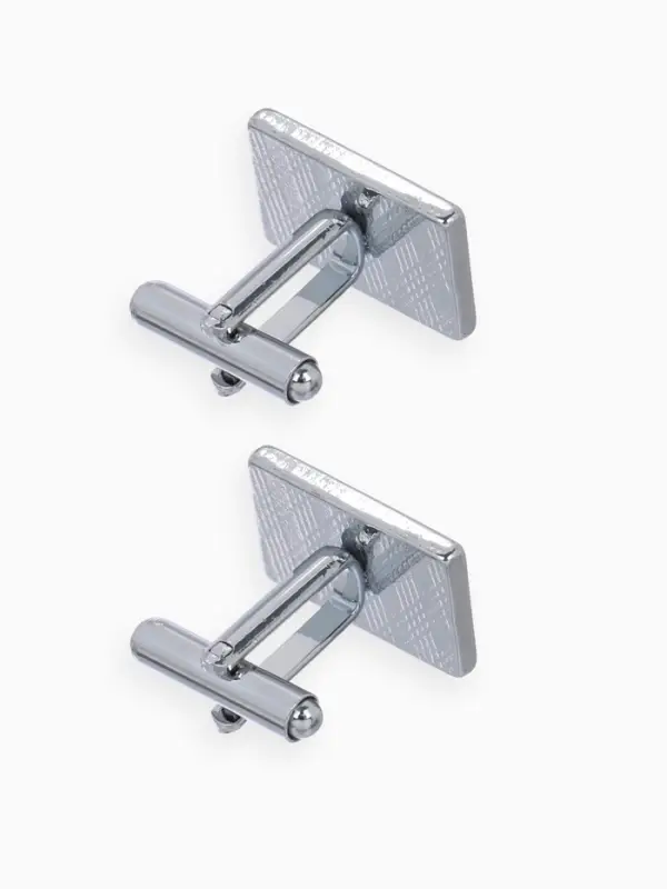 Запонки &laquo;Прямоугольник&raquo;, с точечным нанесением, цвет серебро