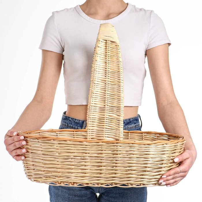 Корзина продуктовая, 52×31×14/45 см, ручное плетение, ива Корзина продуктовая, 52×31×14/45 см, ручное плетение, ива