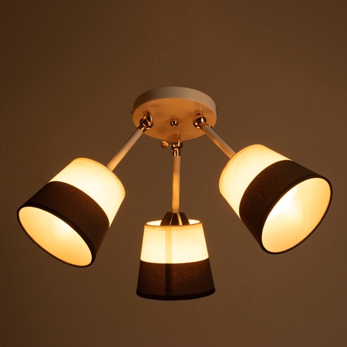 Люстра Люстра "Селена" 3хЕ27 40Вт бело-золотой 54х54х25 см