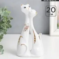 Фигурка керамика под фарфор &laquo;2 киски любовь&raquo;, 20&times;10&times;5.5 см, стразы