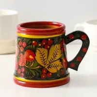 Кружка пивная, хохлома,10*9 см