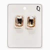 Серьги "Кристалл" прямоугольник грань, цвет прозрачно-золотой Серьги "Кристалл" прямоугольник грань, цвет прозрачно-золотой