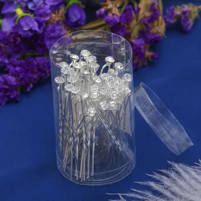 Шпилька для волос «Мини», кристалл, серебро Шпилька для волос «Мини», кристалл, серебро